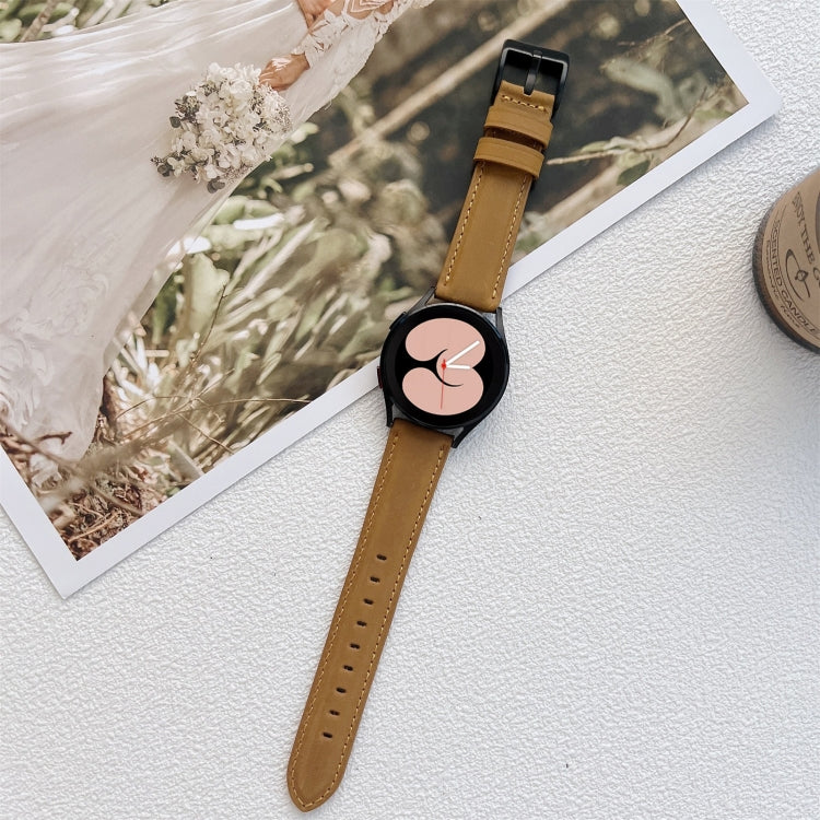 Crazy Horse Texture Frosted Leather Strap Watchband, 20mm, 22mm