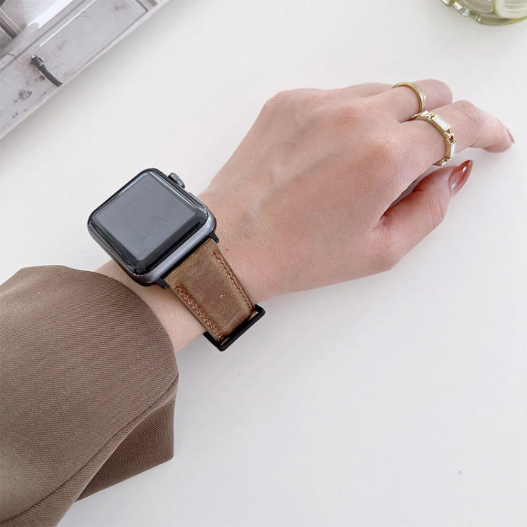 Crazy Horse Texture Matte Replacement Watchband For Apple Watch Series, 7 45mm / 6&SE&5&4 44mm / 3&2&1 42mm, 7 41mm / 6&SE&5&4 40mm / 3&2&1 38mm