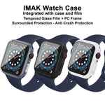 IMAK Shockproof PC Protective Case with Tempered Glass Film, For Apple Watch Series 6 & SE & 5 & 4 44mm, For Apple Watch Series 3 & 2 & 1 42mm, For Apple Watch Series 6 & SE & 5 & 4 40mm, For Apple Watch Series 3 & 2 & 1 38mm