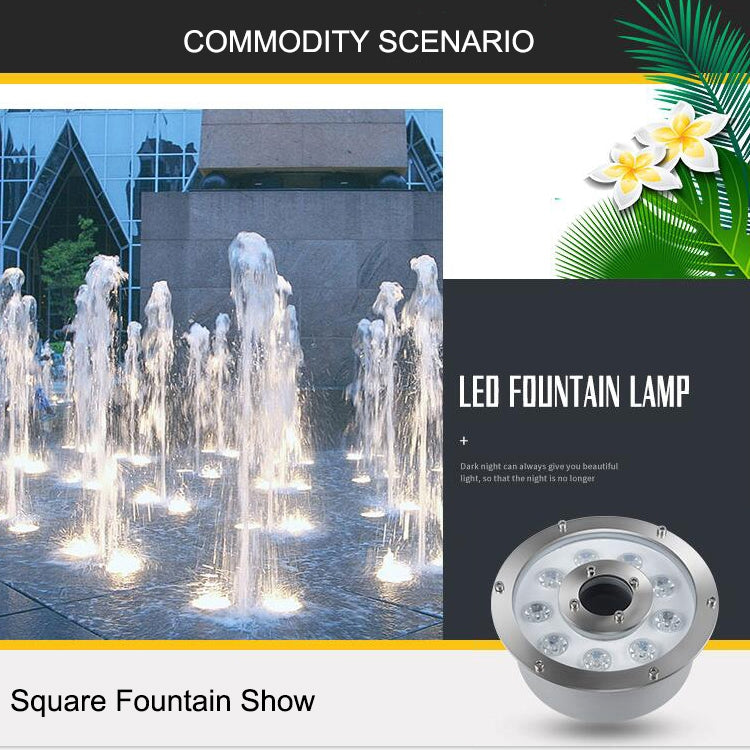 Landscape Ring LED Stainless Steel Underwater Fountain Light, 6W, 9W, 18W, 24W