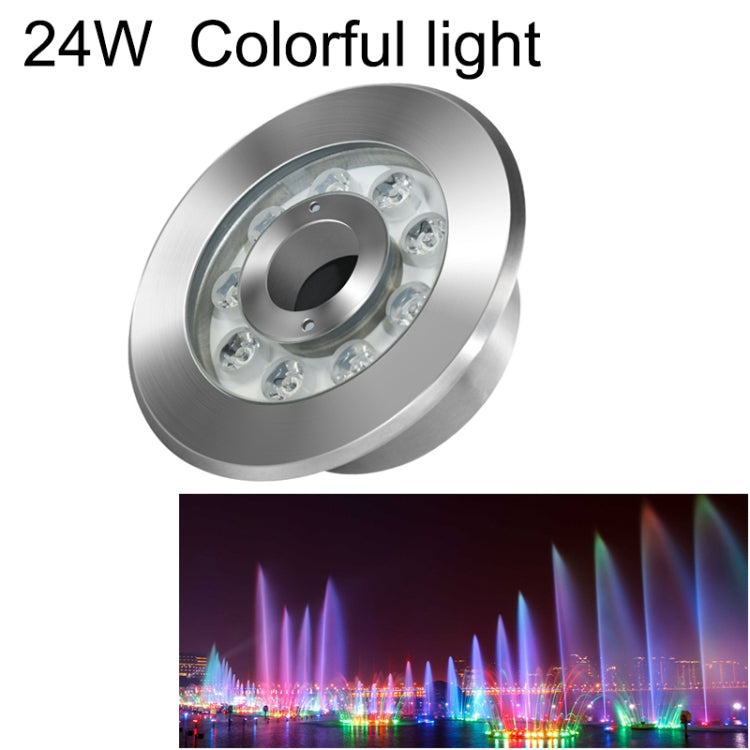 Landscape Colorful Color Changing Ring LED Stainless Steel Underwater Fountain Light, 9W, 12W, 24W