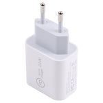 شاحن سفر SDC-20W PD USB-C / Type-C + كابل بيانات USB-C / Type-C إلى 8 دبابيس بطول 1 متر بقوة 12 واط، قابس الاتحاد الأوروبي، قابس الولايات المتحدة