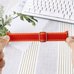 Adjustable Striped Woven Nylon Watchband + Watch Case Set For Apple Watch Series, 7 41mm/6&SE&5&4 40mm/3&2&1 38mm, 7 45mm/6&SE&5&4 44mm/3&2&1 42mm