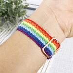 Adjustable Striped Woven Nylon Watchband + Watch Case Set For Apple Watch Series, 7 41mm/6&SE&5&4 40mm/3&2&1 38mm, 7 45mm/6&SE&5&4 44mm/3&2&1 42mm