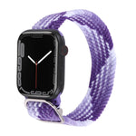 Nylon Braid Strap Watchband For Apple Watch Series, 7 45mm / 6&SE&5&4 44mm / 3&2&1 42mm
