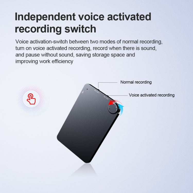 مسجل صوت محمول K2 فائق النحافة على شكل بطاقة، 4GB، 8GB، 16GB، 32GB
