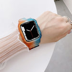 Jelly Gradient Transparent TPU Strap Watchband For Apple Watch Series, 7 41mm / 6&SE&5&4 40mm / 3&2&1 38mm, 7 45mm / 6&SE&5&4 44mm / 3&2&1 42mm