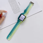 Jelly Gradient Transparent TPU Strap Watchband For Apple Watch Series, 7 41mm / 6&SE&5&4 40mm / 3&2&1 38mm, 7 45mm / 6&SE&5&4 44mm / 3&2&1 42mm