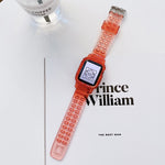 Jelly Gradient Transparent TPU Strap Watchband For Apple Watch Series, 7 41mm / 6&SE&5&4 40mm / 3&2&1 38mm, 7 45mm / 6&SE&5&4 44mm / 3&2&1 42mm