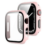 2 in 1 PC Frame + Tempered Glass Protector Case, For Apple Watch Series 9 / 8 / 7 41mm, For Apple Watch Series 8 / 7 45mm
