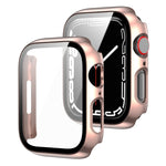 2 in 1 PC Frame + Tempered Glass Protector Case, For Apple Watch Series 9 / 8 / 7 41mm, For Apple Watch Series 8 / 7 45mm