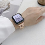 Five Baht Stripes Stainless Steel Strap Watchband For Apple Watch Series, 7 41mm / 6&SE&5&4 40mm / 3&2&1 38mm, 7 45mm / 6&SE&5&4 44mm / 3&2&1 42mm