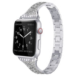 Diamond Encrusted Leather Strap Watchband For Apple Watch Series, 7 41mm / 6&SE&5&4 40mm / 3&2&1 38mm, 7 45mm / 6&SE&5&4 44mm / 3&2&1 42mm