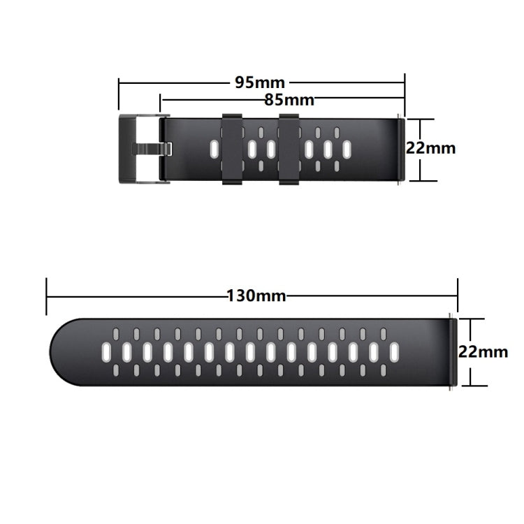 22mm Three Rows Holes Two-color Silicone Strap Watchband, For Huawei Watch GT 3