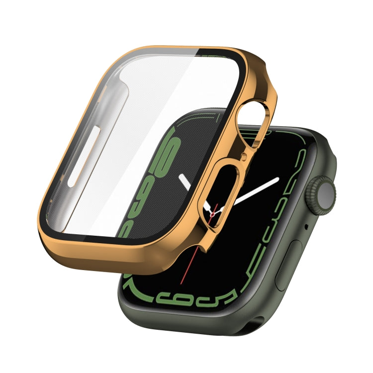 Electroplating Shockproof PC Protective Case with Tempered Glass Film, For Apple Watch Series 9 / 8 / 7 41mm, For Apple Watch Series 9 / 8 / 7 45mm