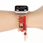 Pearl Strap Watchband For Apple Watch Series, 7 41mm / 6&SE&5&4 40mm / 3&2&1 38mm, 7 45mm / 6&SE&5&4 44mm / 3&2&1 42mm