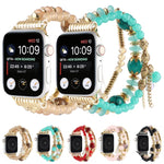 Pearl Strap Watchband For Apple Watch Series, 7 41mm / 6&SE&5&4 40mm / 3&2&1 38mm, 7 45mm / 6&SE&5&4 44mm / 3&2&1 42mm