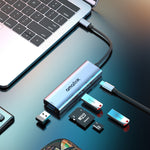 محطة إرساء متعددة الوظائف amalink 95120D من نوع-C / USB-C إلى SD/TF + 3 منافذ USB + PD 3.0، 95120D