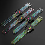 Colorful Transparent Silicone Watchband For Apple Watch Series, 7 45mm / 6 & SE & 5 & 4 44mm / 3 & 2 & 1 42mm, 7 41mm / 6 & SE & 5 & 4 40mm / 3 & 2 & 1 38mm