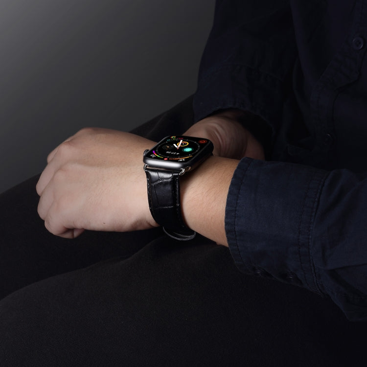 Armband aus Rindsleder mit Krokodilprägung, für Apple Watch Series 5