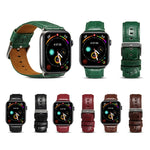 Armband aus Rindsleder mit Krokodilprägung, für Apple Watch Series 5