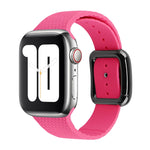 Black Buckle Silicone Watchband For Apple Watch Series, 7 45mm / 6&SE&5&4 44mm / 3&2&1 42mm