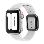 Black Buckle Silicone Watchband For Apple Watch Series, 7 45mm / 6&SE&5&4 44mm / 3&2&1 42mm