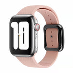 Black Buckle Silicone Watchband For Apple Watch Series, 7 45mm / 6&SE&5&4 44mm / 3&2&1 42mm