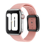 Black Buckle Silicone Watchband For Apple Watch Series, 7 45mm / 6&SE&5&4 44mm / 3&2&1 42mm