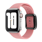 Black Buckle Silicone Watchband For Apple Watch Series, 7 45mm / 6&SE&5&4 44mm / 3&2&1 42mm
