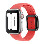 Black Buckle Silicone Watchband For Apple Watch Series, 7 45mm / 6&SE&5&4 44mm / 3&2&1 42mm