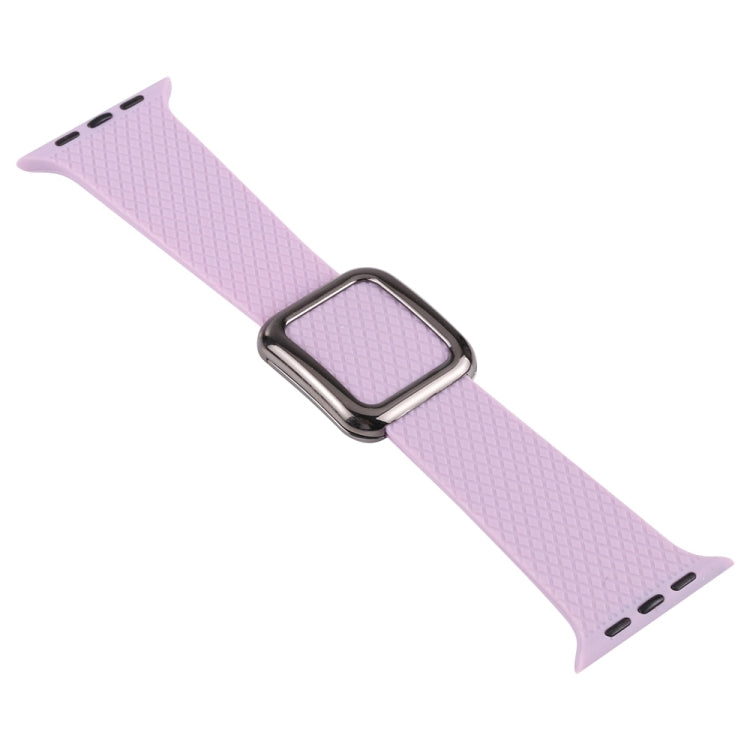 Black Buckle Silicone Watchband For Apple Watch Series, 7 45mm / 6&SE&5&4 44mm / 3&2&1 42mm