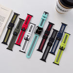 Silicone Watchband For Apple Watch Series, 7 41mm / 6&SE&5&4 40mm / 3&2&1 38mm, 7 45mm / 6&SE&5&4 44mm / 3&2&1 42mm