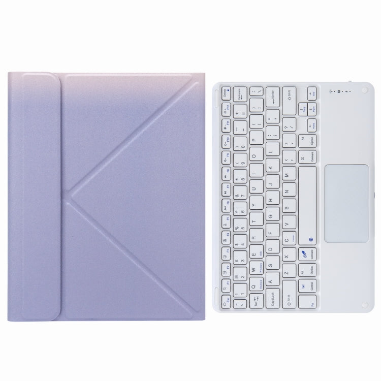 H-097C Touch Bluetooth Keyboard Leather Case with Rear Three-fold Holder, For iPad Pro 11 inch 2021 & 2020 & 2018 / Air 2020 10.9