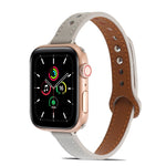 Double Rivets Leather Watchband for Apple Watch Series, 7 41mm / 6&SE&5&4 40mm / 3&2&1 38mm, 7 45mm / 6&SE&5&4 44mm / 3&2&1 42mm
