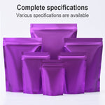 100 PCS/Set Matte Aluminum Foil Snack Stand-up Pouch, 14x20+4cm, 15x22+4cm, 16x24+4cm, 18x26+4cm