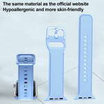 Silicone Watchband For Apple Watch Series, 7 41mm / 6&SE&5&4 40mm / 3&2&1 38mm, 7 45mm / 6&SE&5&4 44mm / 3&2&1 42mm