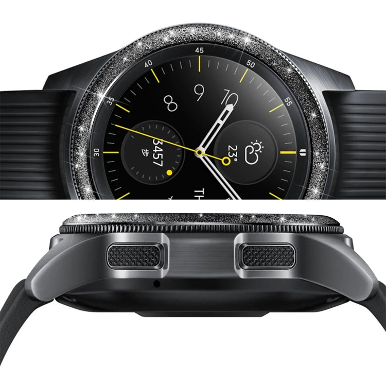 Glitzerpuder-Edelstahl-Lünettenring, für Samsung Galaxy Watch 42 mm