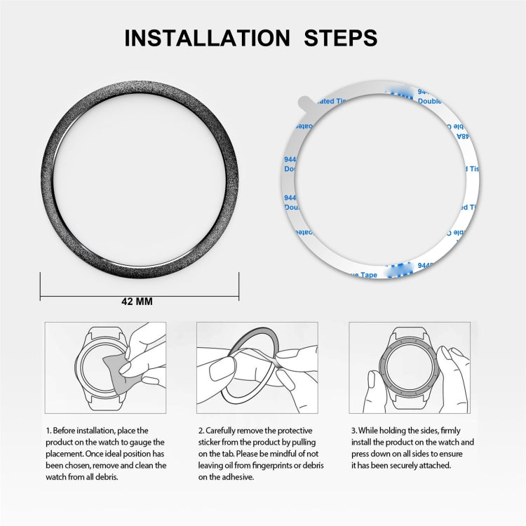 Glitzerpuder-Edelstahl-Lünettenring, für Samsung Galaxy Watch 42 mm