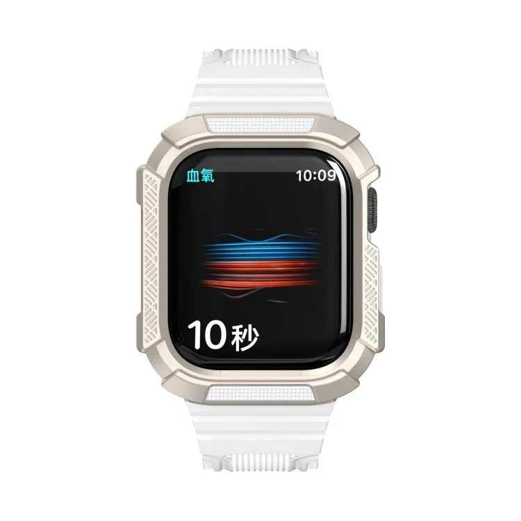 سوار ساعة متكامل بدرع ثنائي اللون لسلسلة Apple Watch، 7 41mm / 6&SE&5&4 40mm، 7 45mm / 6&SE&5&4 44mm