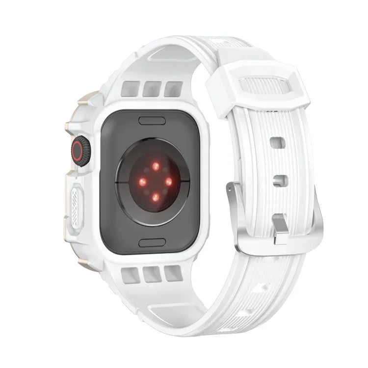 سوار ساعة متكامل بدرع ثنائي اللون لسلسلة Apple Watch، 7 41mm / 6&SE&5&4 40mm، 7 45mm / 6&SE&5&4 44mm