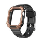 سوار ساعة متكامل بدرع ثنائي اللون لسلسلة Apple Watch، 7 41mm / 6&SE&5&4 40mm، 7 45mm / 6&SE&5&4 44mm