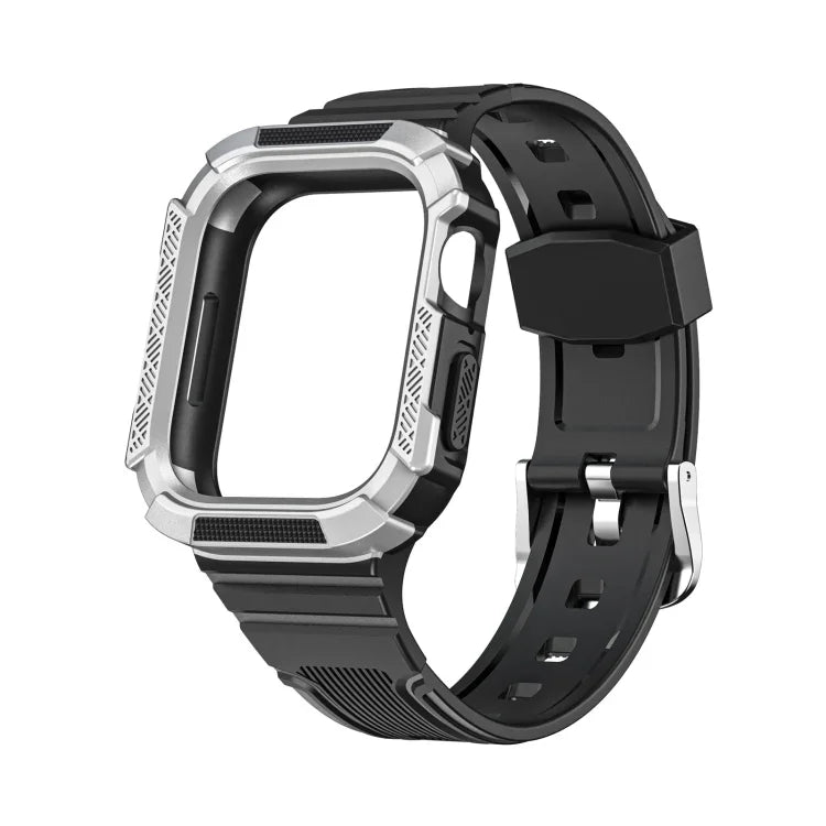 سوار ساعة متكامل بدرع ثنائي اللون لسلسلة Apple Watch، 7 41mm / 6&SE&5&4 40mm، 7 45mm / 6&SE&5&4 44mm
