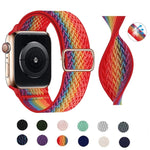 W Texture Nylon Strap For Apple Watch Series, 7 41mm / 6&SE&5&4 40mm / 3&2&1 38mm, 7 45mm / 6&SE&5&4 44mm / 3&2&1 42mm