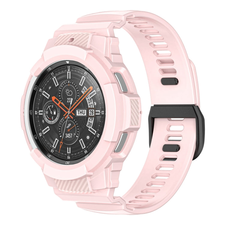 Carbon Fiber Sport Silicone Integrated Watchband, For Samsung Galaxy Watch4 Classic 42mm