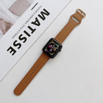 Oval Buckle Genuine Leather Strap For Apple Watch Series, 7 41mm / 6&SE&5&4 40mm / 3&2&1 38mm, 7 45mm / 6&SE&5&4 44mm / 3&2&1 42mm