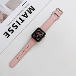 Oval Buckle Genuine Leather Strap For Apple Watch Series, 7 41mm / 6&SE&5&4 40mm / 3&2&1 38mm, 7 45mm / 6&SE&5&4 44mm / 3&2&1 42mm