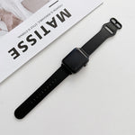 Oval Buckle Genuine Leather Strap For Apple Watch Series, 7 41mm / 6&SE&5&4 40mm / 3&2&1 38mm, 7 45mm / 6&SE&5&4 44mm / 3&2&1 42mm