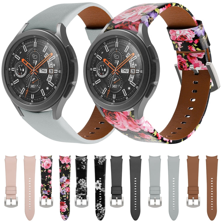 Genuine Leather Watchband, For Samsung Galaxy Watch4 40mm / 44mm
