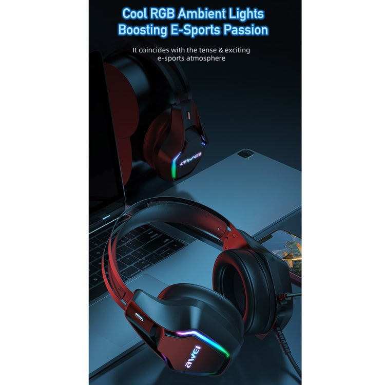 awei GM-1 USB + 3.5mm Ambient Light Gaming Headset with Microphone, GM-1
